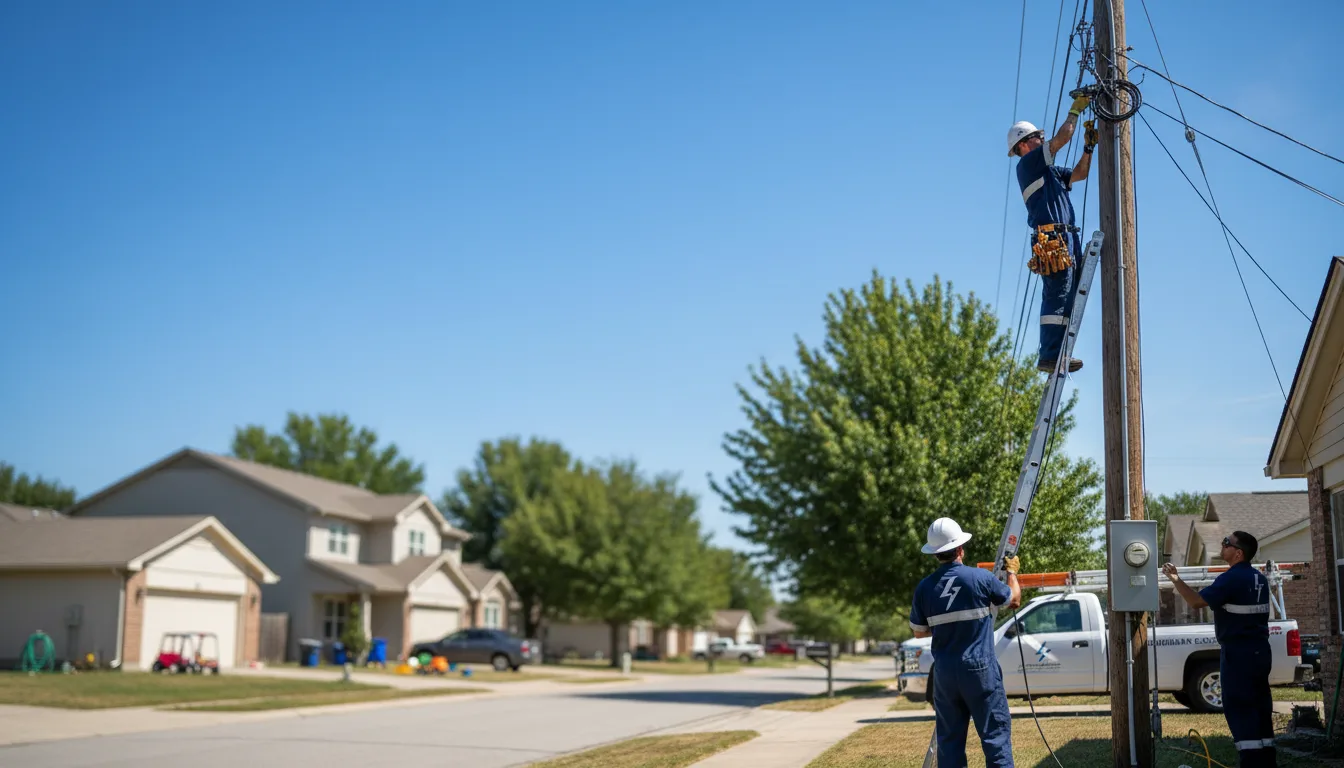 Residential electrician providing installation services in Castell, TX